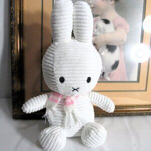 MIFFY CORDUROY PLUSH EASTER RABBIT BUNNY + SCARF NEW 11"  GIFT QUALITY